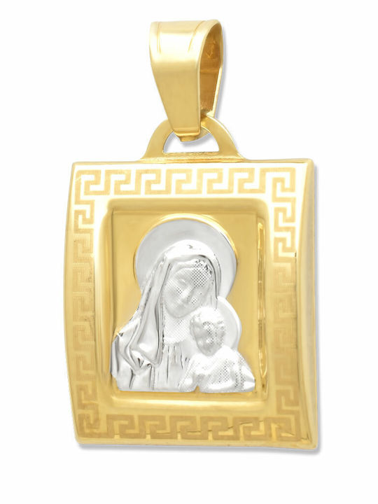 Goldjewels Κολιέ Φυλαχτό Παναγία από Χρυσό 14Κ