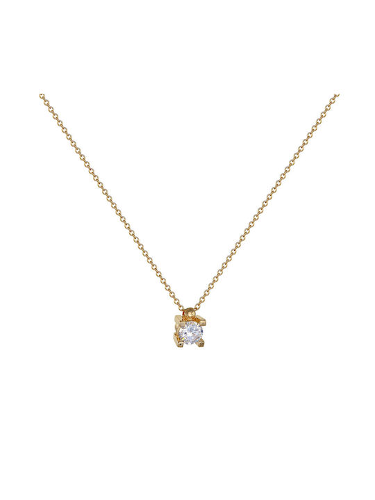 Necklace from Gold 14K with Zircon