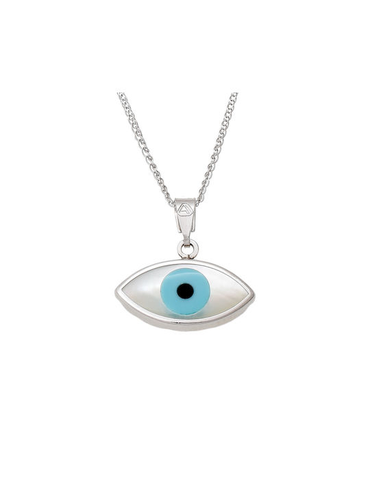 Necklace Talisman Eye from White Gold 14K