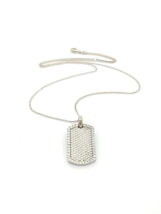 ID Card from Silver with Zircon