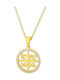 Goldjewels Κολιέ Κωνσταντινάτο Φυλαχτό από Επιχρυσωμένο Ασήμι με Ζιργκόν