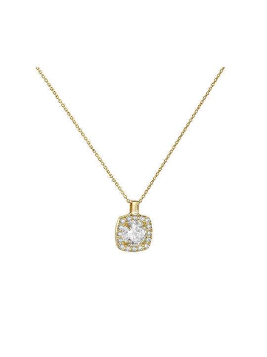 Necklace Rosette from Gold 14K with Zircon