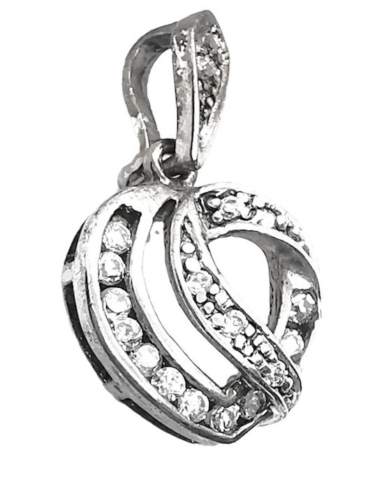 Kosmima1 Halskette mit Design Herz aus Silber mit Zirkon