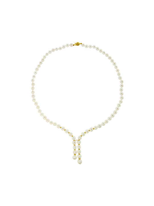 Halskette aus Gold 14K mit Perlen