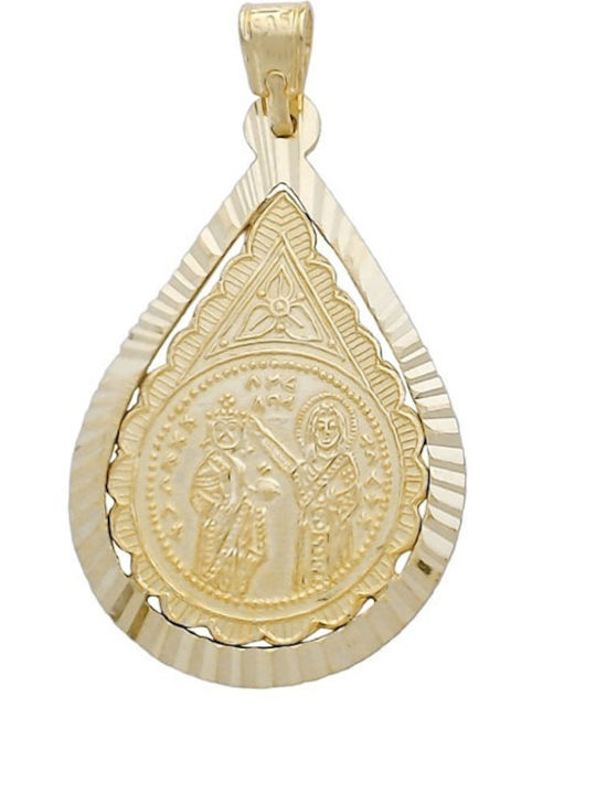 Charm Talisman Konstantin Träne aus 14K Gold mit Personalisierung