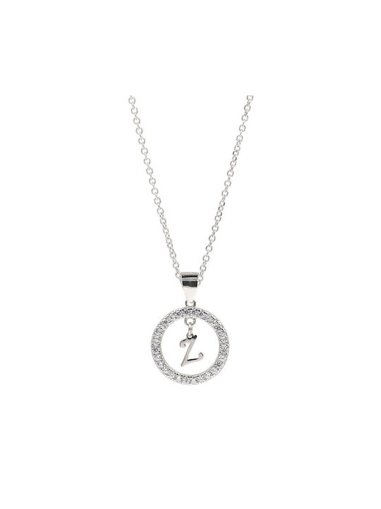 Q-Jewellery Halskette Monogramm aus Silber mit Zirkon