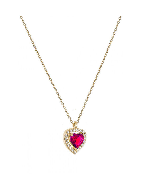 Kritsimis Necklace with design Heart from Gold 14K