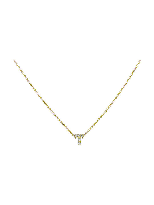 Halskette Monogramm aus Gold 14K mit Zirkonia