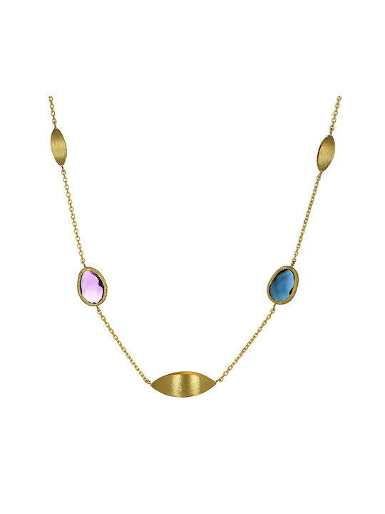 Blue Necklace from Gold 14K