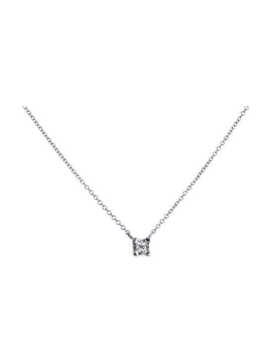 Necklace from White Gold 18k with Diamond