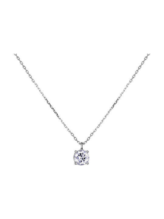 Necklace from White Gold 18k with Diamond