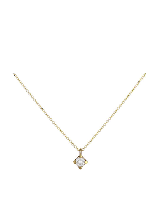 Колие от Злато 18k с Диамант