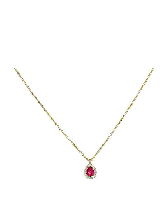 Halskette mit Design Träne aus Gold 18k