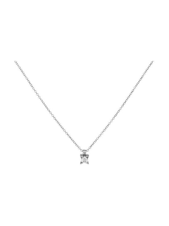 Necklace from White Gold 18k with Diamond