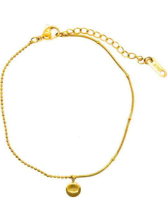 Piercing.gr Gold Plated Stainless Steel Anklet 21cm