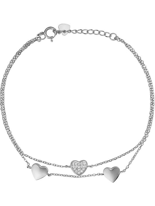 Bracelet with design Heart made of Silver Gold Plated