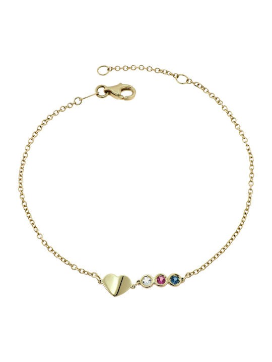 Armband Kette mit Design Herz aus Gold