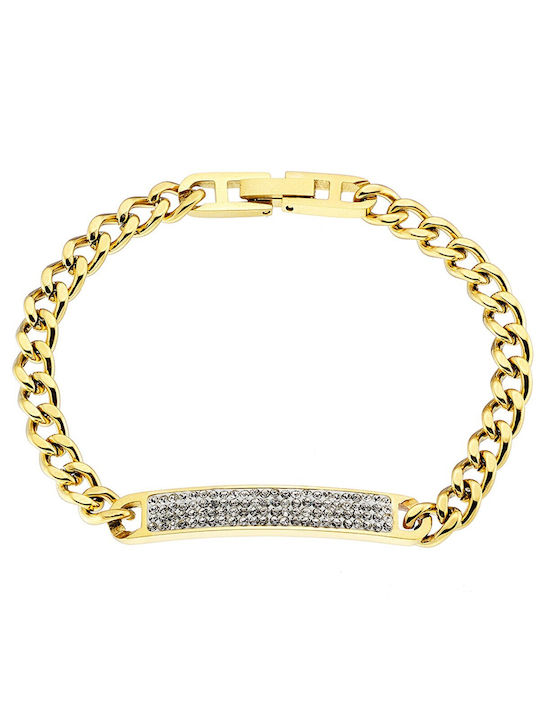 Bracelet Id made of Steel Gold Plated