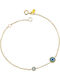 Bracelet Chain with design Eye made of Gold with Zircon