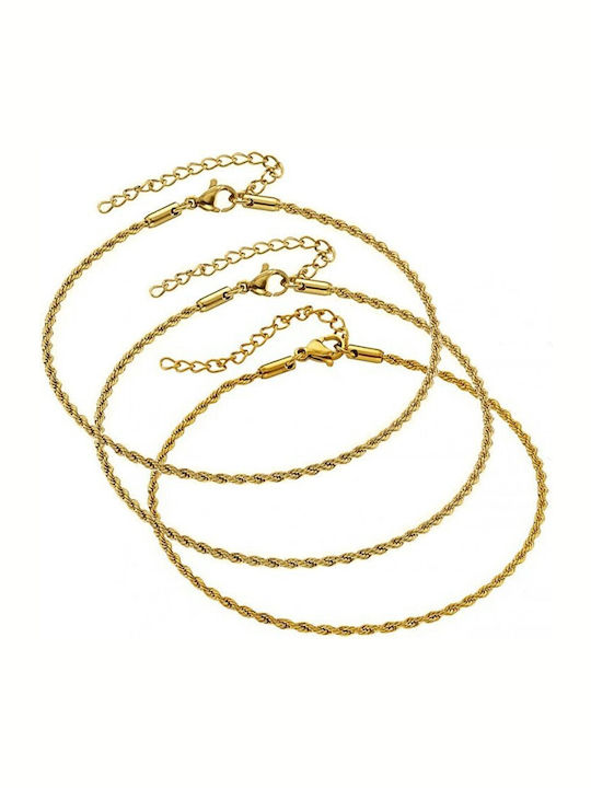Verorama Vergoldete Fußarmbänder aus Edelstahl 22cm