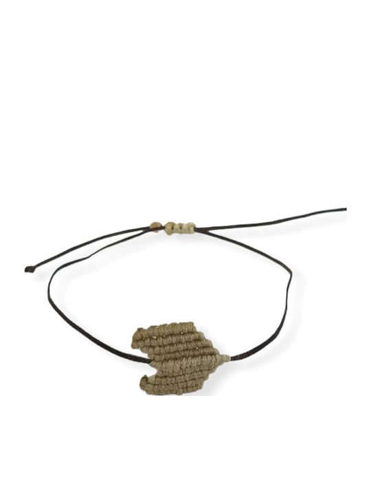 Damen Armband Makramee mit Design Herz aus Kabel