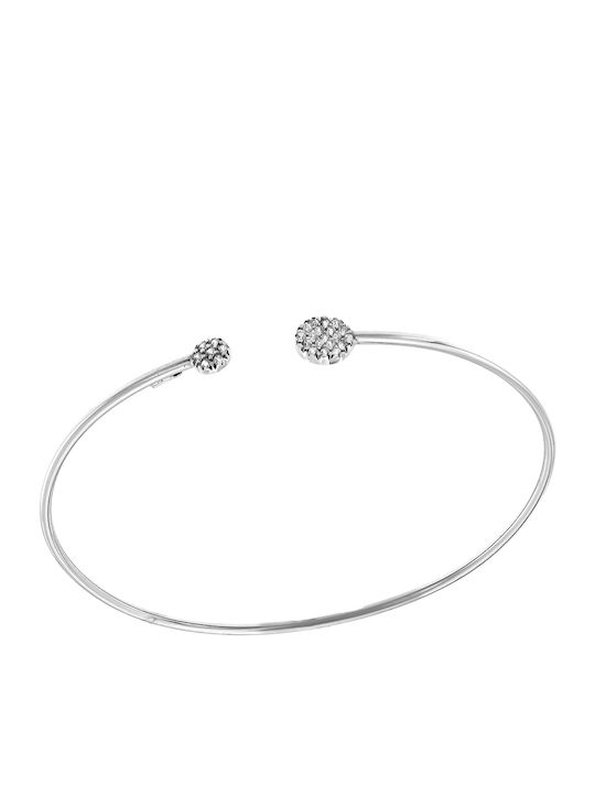 Bracelet Handcuffs made of White Gold 14K with Zircon