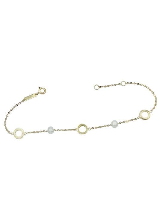 Bracelet made of Gold 14K with Pearls