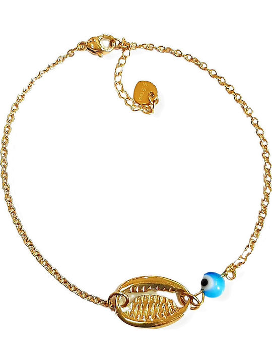 Vergoldete Fußkette aus Edelstahl 21cm