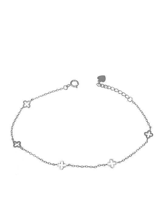 Damen Armband Kette mit Design Kreuz aus Silber