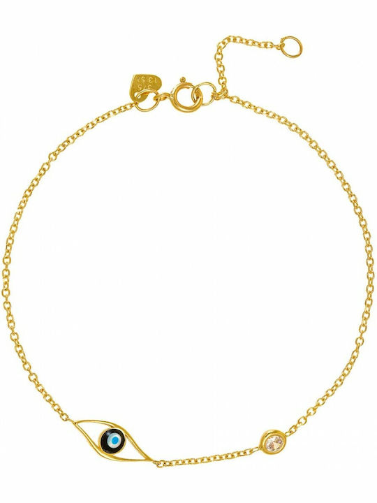 Kritsimis Bracelet Chain with design Eye made of Gold 9K