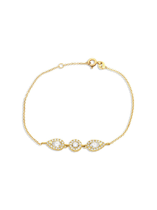 Bracelet Rosette made of Gold 14K with Zircon