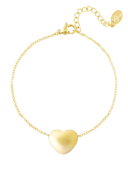 Bracelet with design Heart made of Steel Gold Plated