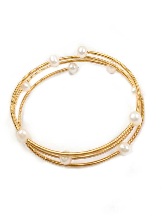 Bracelet Gold Plated with Pearls