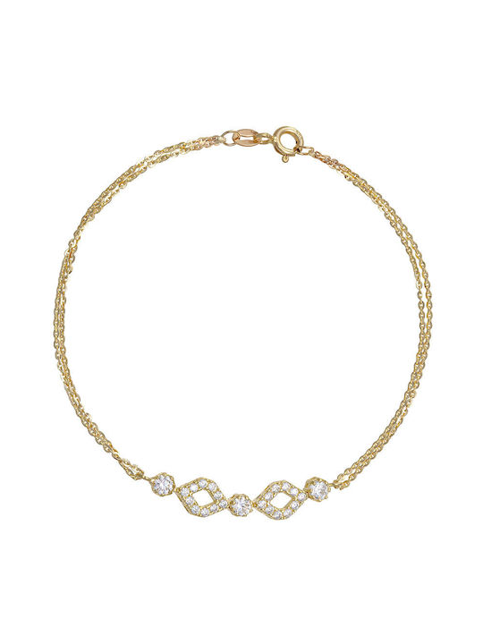 Bracelet Chain made of Gold with Zircon