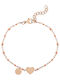 Proud Mama Women's Bracelet with Heart Design Gold Plated Steel 16cm