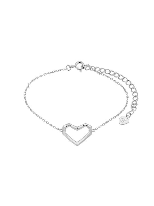 Papoulidis Jewellery Bracelet with design Heart made of Silver