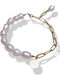 The Art of Beading Women's Chain Bracelet Made of Gold Plated Steel with Pearls 20cm BR10