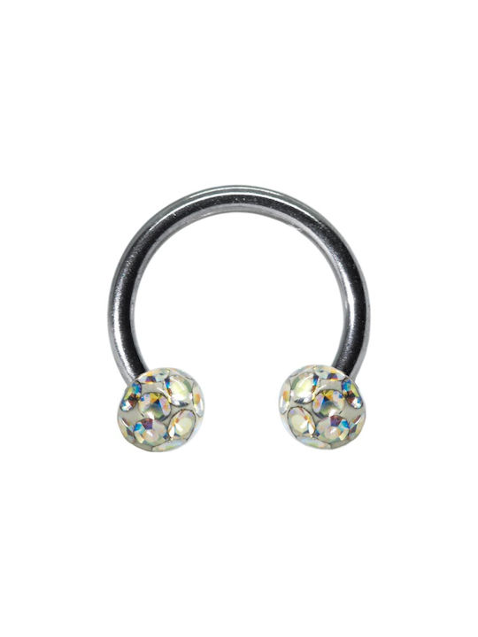 Nose Earring Septum from Steel Gold Plated with Stones