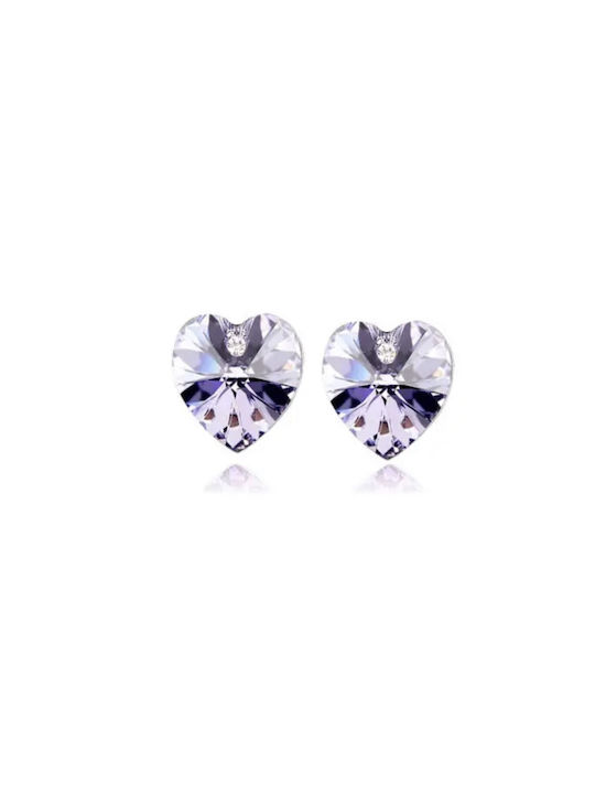 Purple Hearts Earrings Pendants