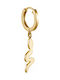 Freedom Snake Single Earring Hoop made of Gold 9K