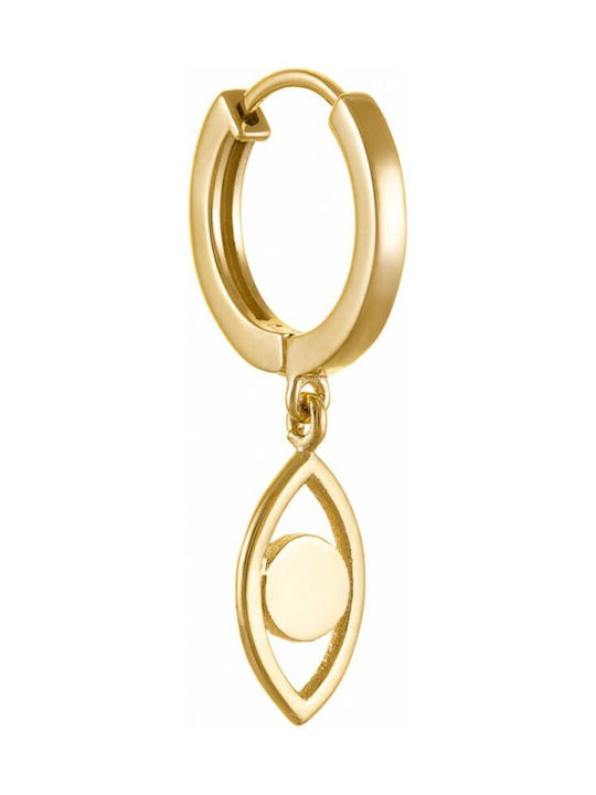 Freedom Eye Single Earring Hoop made of Gold 9K