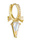 Rock Drops Cercei Piercing din Argint Placat cu Aur Transparent