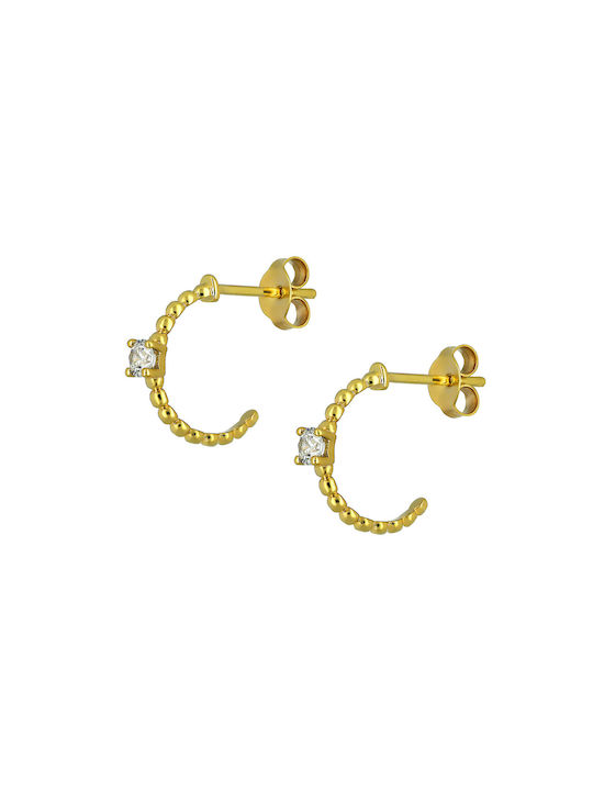Earrings Hoops made of Gold 9K with Stones