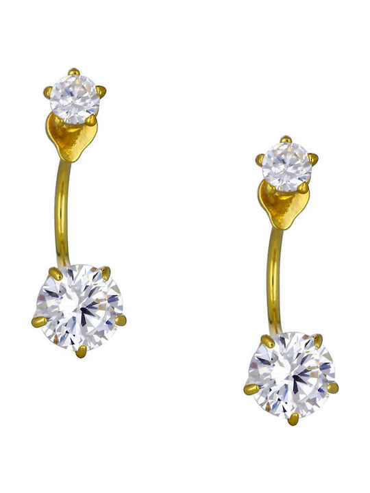 Ohrringe Ear Jackets aus Silber Vergoldet mit Steinen