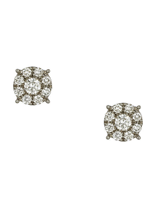 Earrings Rosette made of Platinum with Diamond