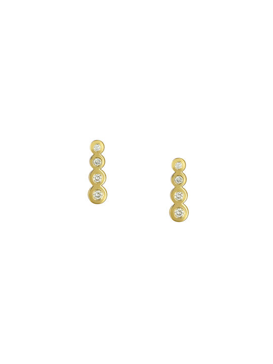 Earrings made of Gold 14K with Diamond