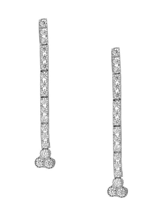 Earrings Dangling made of Platinum with Stones