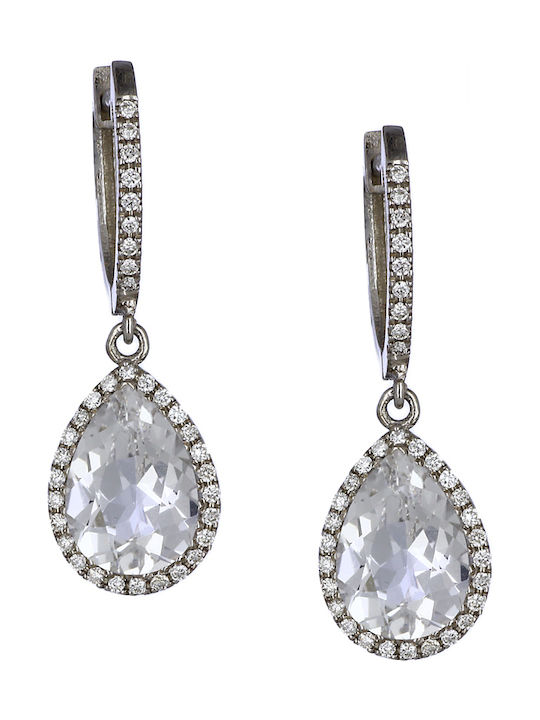 Earrings Pendants made of Platinum with Diamond