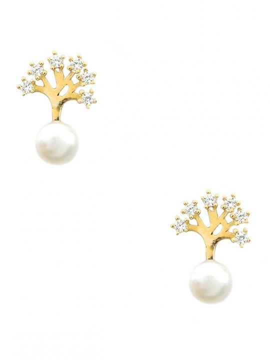 Ohrringe aus Gold 14K mit Steinen & Perlen