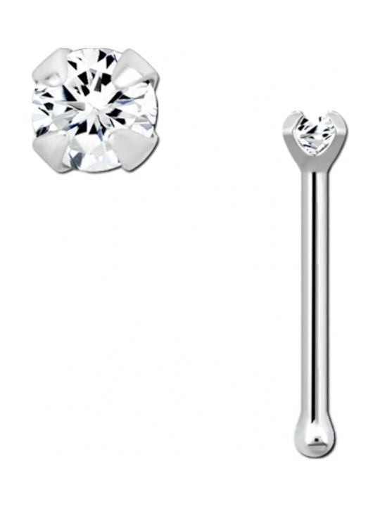 Nose Bar Piercing Made of 14K Platinum